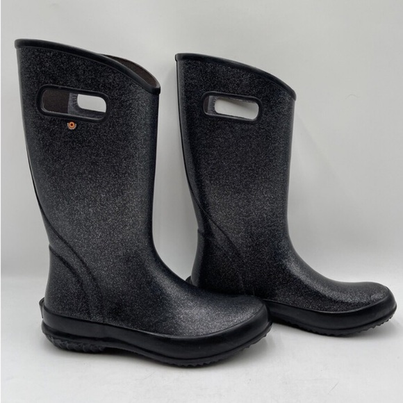 Bogs Women's Waterproof Rain Boots -Black Glitter - Picture 2 of 13